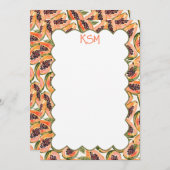 パパイヤ果実水彩カスタム文具 招待状 (正面/裏面)