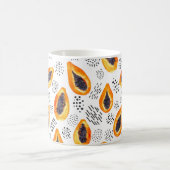 パパイヤ果実：抽象芸術水彩模様。 コーヒーマグカップ (中央)