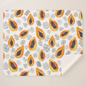 パパイヤ果実:抽象芸術水彩模様。 シェルパブランケット (正面(横))