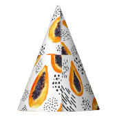 パパイヤ果実：抽象芸術水彩模様。 パーティーハット (裏面)