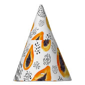 パパイヤ果実：抽象芸術水彩模様。 パーティーハット (右)