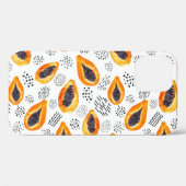 パパイヤ果実：抽象芸術水彩模様。 Case-Mate iPhoneケース (裏面 (横))