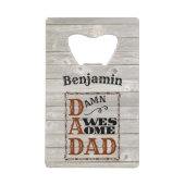 パパウェスタン素晴らしをテーマにした名前をカスタムする クレジットカード栓抜き (正面)