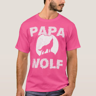 パパウルフおもしろいオオカミ父パパ父の日の出 Tシャツ