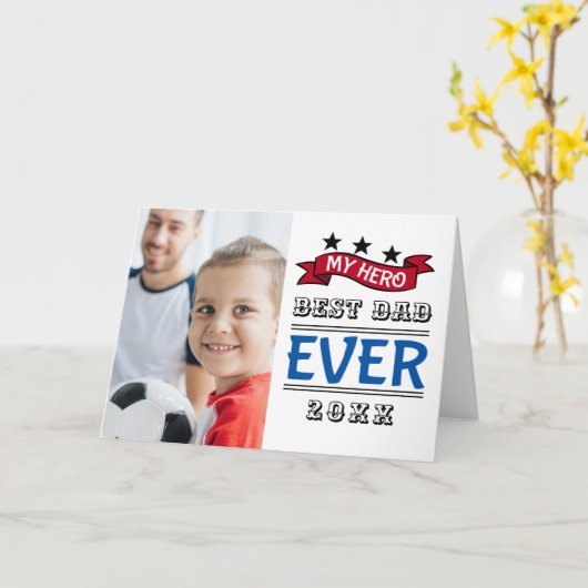 パパエバファーザーズデイタイポグラフィフォト カード (黄色い花)