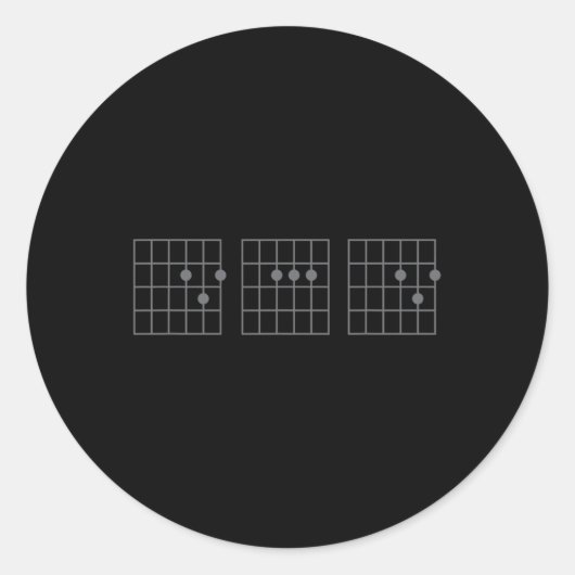 パパエバーファーズデイシャツギターコードロックミュージック ラウンドシール (正面)