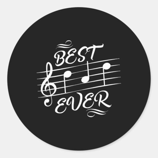 パパエバーミュージックノートミュージシャンファーザーズデイ ラウンドシール (正面)