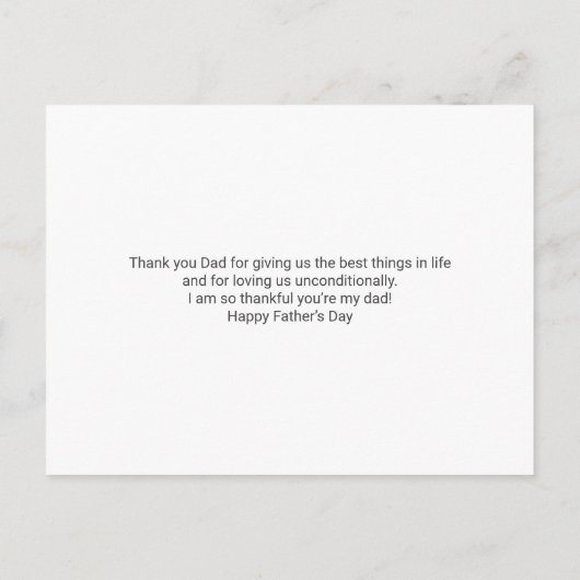 パパエバ最高のフォトコラージュファーザーズデイ 案内ポストカード (裏面)