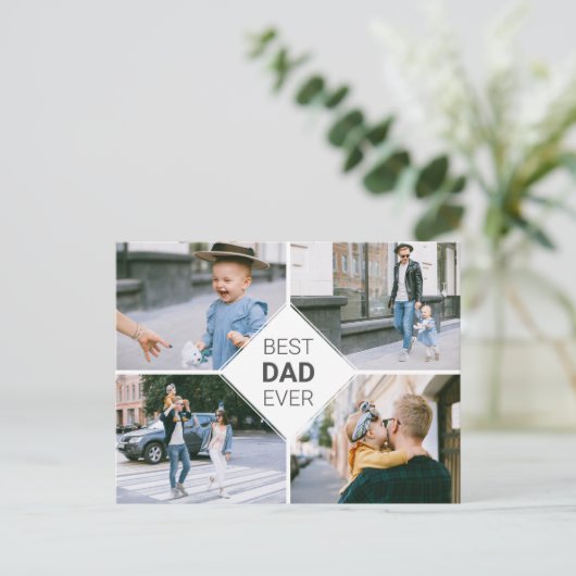 パパエバ最高のフォトコラージュファーザーズデイ 案内ポストカード (スタンド正面)