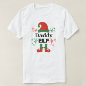 パパエルフ メンズ 白 クリスマス Tシャツ (デザイン正面)