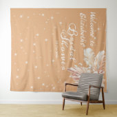 パパエレガントスグラスブライダルシャワーベージュフローラ タペストリー (インサイチュ(横))