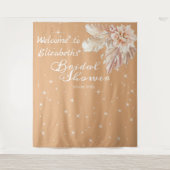 パパエレガントスグラスブライダルシャワーベージュフローラ タペストリー (正面)