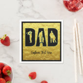 パパエレガントブラックw/金ゴールドメタリックBG父の子 スタンダードカクテルナプキン (インサイチュ)