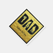 パパエレガントブラックw/金ゴールドメタリックBG父の子 スタンダードカクテルナプキン (角)