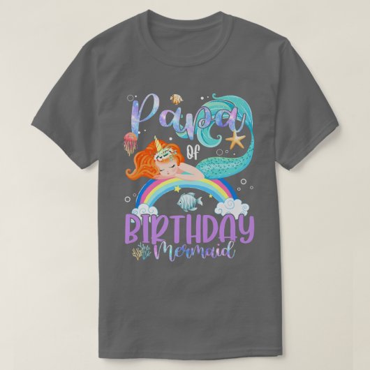 パパオブザ誕生日ガールズマーメイド魔法ファミリーUn Tシャツ (デザイン正面)