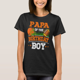 パパオブザ誕生日ボーイサッカーサッカーテーマBda Tシャツ