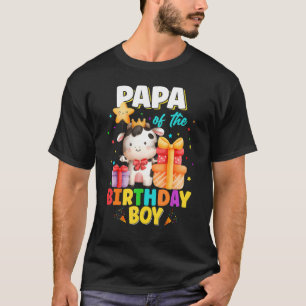 パパオブザ誕生日少年カウファーム動物家族B Tシャツ