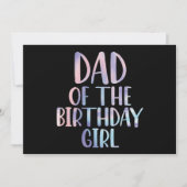 パパオブ誕生日ガール絞り染めカラフルBday 案内状 (正面)