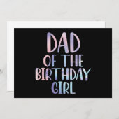 パパオブ誕生日ガール絞り染めカラフルBday 案内状 (正面/裏面)