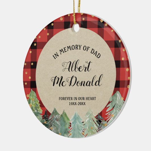 パパオーナメント冬のクリスマスプレゼントのメモリ内 セラミックオーナメント (左)