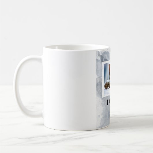 パパカスタムな灰色猫の写真のマグ愛して下さい コーヒーマグカップ (左)