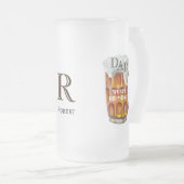 パパカスタムのモノグラム名オンバックフロステッド フロストグラスビールジョッキ (正面右)