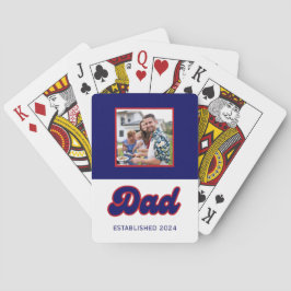 パパカスタムの写真と年、レトロな赤と青 トランプ