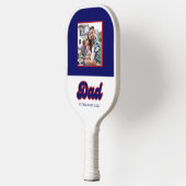 パパカスタムの写真と年、レトロな赤と青 ピックルボールラケット (左)