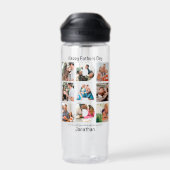 パパカスタムの父親への贈り物の日9 Photo Collage ウォーターボトル (背面)