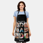 パパカスタムの父親への贈り物の日9 Photo Collage エプロン (着用した状態)