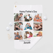 パパカスタムの父親への贈り物の日9 Photo Collage ゴルフタオル