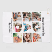 パパカスタムの父親への贈り物の日9 Photo Collage ゴルフタオル