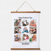 パパカスタムの父親への贈り物の日9 Photo Collage 吊り下げ型タペストリー (正面)