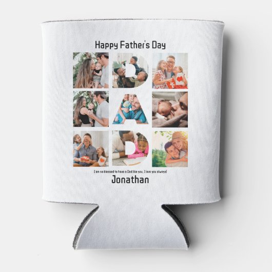 パパカスタムの父親への贈り物の日9 Photo Collage 缶クーラー (正面)