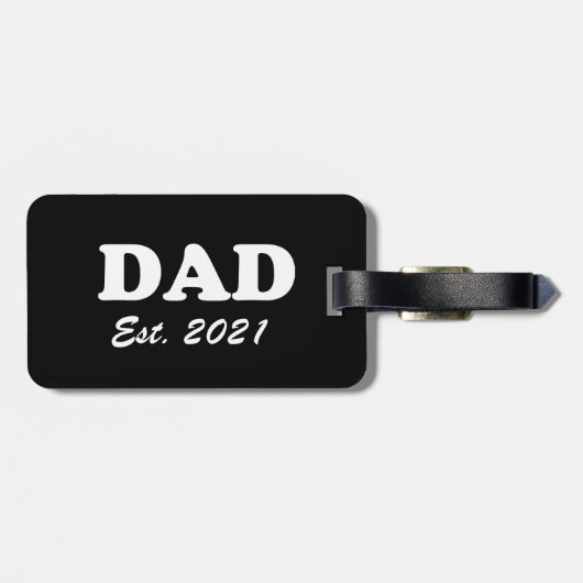 パパカスタムの確立日白黒モダン ラゲッジタグ (裏面横)