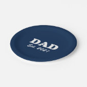 パパカスタムエスト日付ネイビーブルー白い父の日 ペーパープレート (アングル)