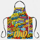 パパカスタムギフト – 漫画スーパーヒーローおもしろい名 エプロン (正面)