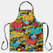 パパカスタムギフト – 漫画スーパーヒーローおもしろい名 エプロン (正面)