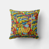 パパカスタムギフト – 漫画スーパーヒーローおもしろい名 クッション (裏面)