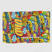 パパカスタムギフト – 漫画スーパーヒーローおもしろい名 ゴルフタオル (横)