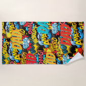 パパカスタムギフト – 漫画スーパーヒーローおもしろい名 ビーチタオル (正面)