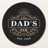 パパカスタムパブ年設立 ラウンドペーパーコースター (正面)