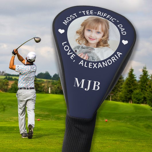 パパカスタムフォトモノグラパーソナライズされたムブルーゴルファー ゴルフヘッドカバー