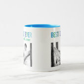 パパカスタムフォト最高のパパEver With Year ツートーンマグカップ (中央)