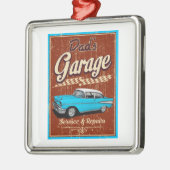 パパカスタムブルーガレージ メタルオーナメント (左)