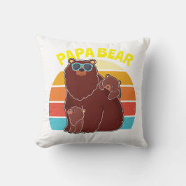 パパカスタムベア父の子供の名前ヴィンテージかわいいT- クッション