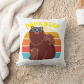 パパカスタムベア父の子供の名前ヴィンテージかわいいT- クッション (ブランケット)