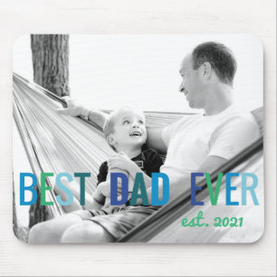 パパカスタム写真最高のパパEver with Year Father マウスパッド
