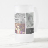 パパカスタム写真青 フロストグラスビールジョッキ (正面右)