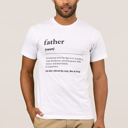 パパカスタム子の名前の父親の定義ホワイト Tシャツ (正面)